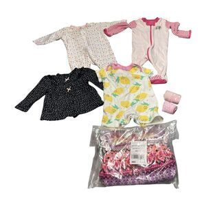 Baby Clothes Outfits Bodysuits Dress 0-3 Months Multicolor Lot of 8